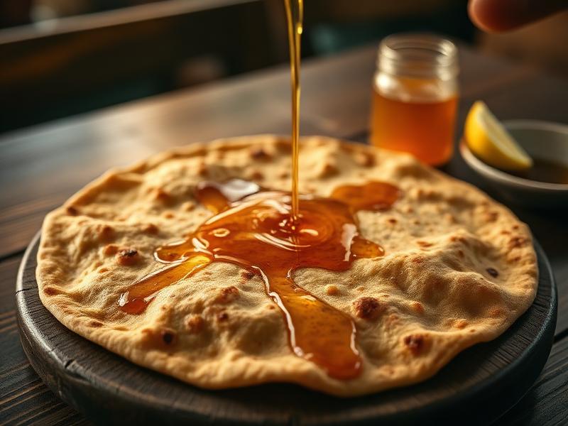 Shahad Paratha — Honey poured over a hot paratha, straight off the tawa.